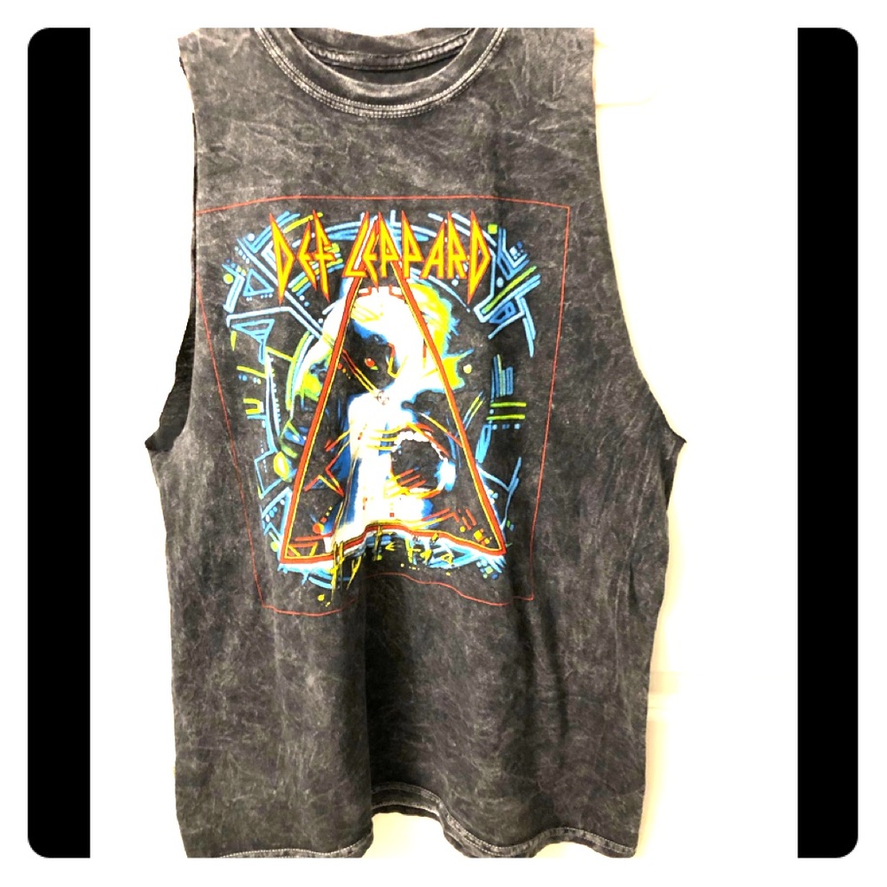 Vintage 80s Def Leppard Tank top sleeves cut off